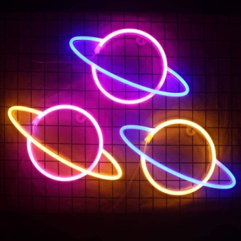 Planet Neon Light lampa ścienna LED, neonowa pom-żół [12200000085]